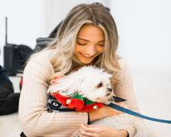She is an animal lover and also has an adorable dog in his home She is an animal lover and also has an adorable dog in his home.